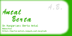 antal berta business card